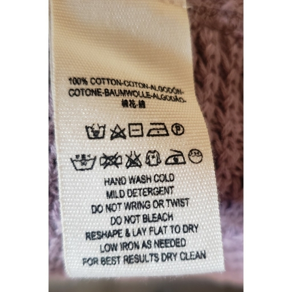 Free People Lilac Cold Shoulder Top Waffle Knit Boho Flowy Sweater XS TP Y2K - Picture 10 of 11